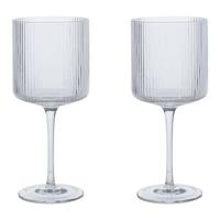 ferm LIVING Ripple Rode Wijnglazen Set van 2 - Clear