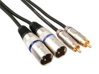 Xlr-rca kabel 2 x xlr 3-polig naar 2 x rca mannelijk 1 m - Velleman