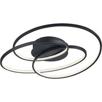 LED Plafondlamp - Trion Gilo - 38W - Warm Wit 3000K - Dimbaar - Rond - Mat Zwart - Aluminium - thumbnail