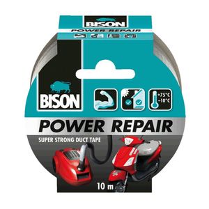 1x Bison power repair tape grijs 10 meter   -