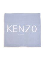 Kenzo Kids couverture en coton à logo imprimé - Bleu - thumbnail