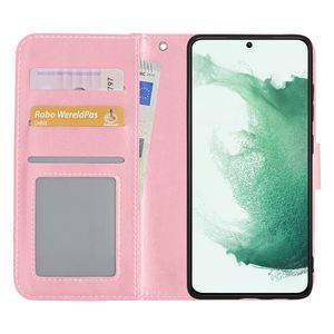 Basey Samsung Galaxy S22 Hoesje Book Case Kunstleer Cover Hoes - Lichtroze