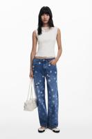 Rechte jeans met margrieten - BLUE - 44
