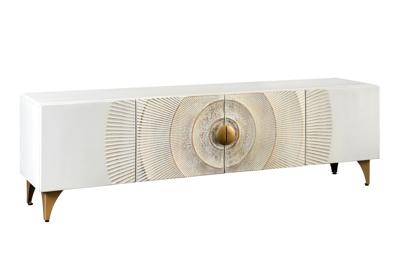 TV-bord GOLDEN SUNSET 180cm 3D mangohout wit - 48411