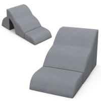 Oprijplaten van Schuimrubber met 3 Niveaus Extra Brede 2-In-1 Opstapjes voor Huisdieren met Antislipbodem voor Verhoogde Bedden en Banken