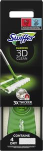 Swiffer vloerreiniger 3D Clean starterkit, met 4 droge en 2 vochtige stofdoekjes