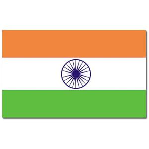 Vlag van India - 90 x 150 cm - India landen thema supporter/fan versiering