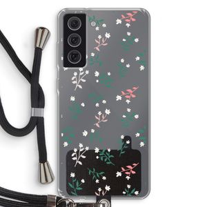 Small white flowers: Samsung Galaxy S21 FE Transparant Hoesje met koord