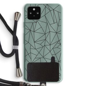 Geometrische lijnen zwart: Pixel 5a 5G Transparant Hoesje met koord