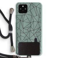 Geometrische lijnen zwart: Pixel 5a 5G Transparant Hoesje met koord