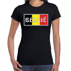 Belgie landen t-shirt zwart dames