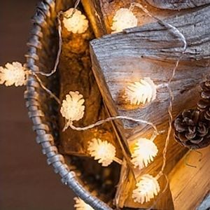 1pc dennenappel lichtslingers, 10 leds op batterijen, patiotuin huisdecor, slaapkamerdecor, huwelijksdecor, partijkerstmisdecor partijdecor miniinthebox