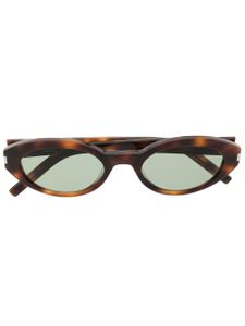 Saint Laurent Eyewear lunettes de soleil à monture ovale - Marron