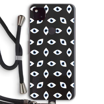 Eyes pattern: Pixel 4a 5G Transparant Hoesje met koord