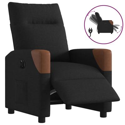 Fauteuil verstelbaar elektrisch stof zwart