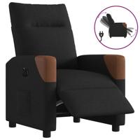 Fauteuil verstelbaar elektrisch stof zwart
