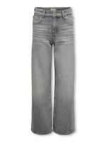 Kids ONLY winter jeansbroek meisjes - grijs - KogCobain - wide leg fit, glitter steentjes