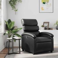 Fauteuil verstelbaar kunstleer zwart