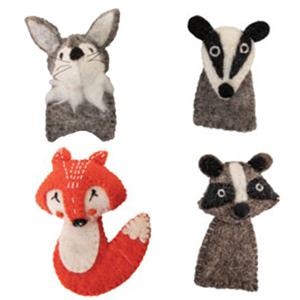 Papoose Toys Papoose Toys Woodland Finger Puppets/4pc