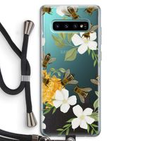 No flowers without bees: Samsung Galaxy S10 Plus Transparant Hoesje met koord