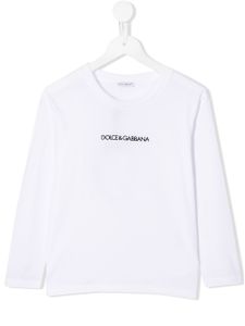 Dolce & Gabbana Kids top imprimé à manches longues - Blanc