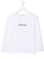 Dolce & Gabbana Kids top imprimé à manches longues - Blanc