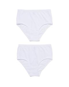 HEMA Dames Tailleslips Stretch Katoen - 2 Stuks Wit (wit)