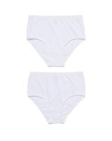 HEMA Dames Tailleslips Stretch Katoen - 2 Stuks Wit (wit)