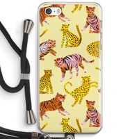 Cute Tigers and Leopards: iPhone 5 / 5S / SE Transparant Hoesje met koord