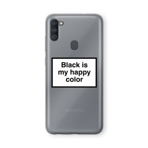 Black is my happy color: Samsung Galaxy A11 Transparant Hoesje