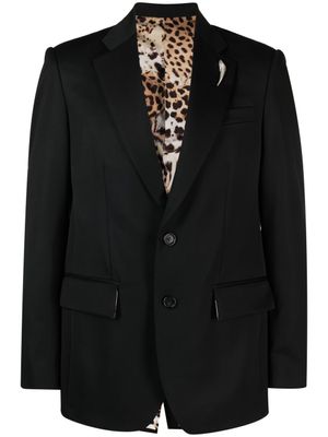 Roberto Cavalli veste en laine à simple boutonnage - Noir
