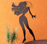 Sticker silhouette diva mooie vrouw - thumbnail