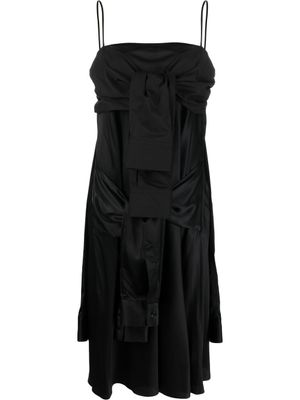MM6 Maison Margiela robe en coton à détail noué - Noir