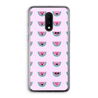 Smiley watermeloenprint: OnePlus 7 Transparant Hoesje