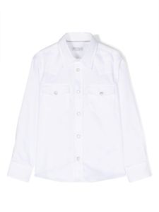 Brunello Cucinelli Kids chemise en coton à manches longues - Blanc