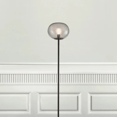 Nordlux Alton 27.5 vloerlamp zwart & smokeglas schakelaar & E27 fitting 150 cm