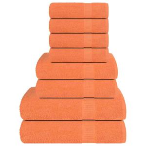 VidaXL 8-delige handdoekenset 360 g/m² 100% katoen oranje