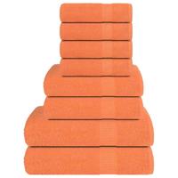 VidaXL 8-delige handdoekenset 360 g/m² 100% katoen oranje