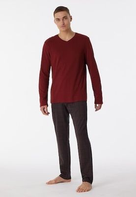 Schiesser Schiesser Pyjama Long terracotta brown 180271 48/S