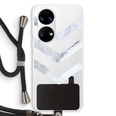 Marmeren pijlen: Huawei P50 Transparant Hoesje met koord