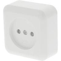 Q-LINK Polarwit Wandcontactdoos - 1-voudig Opbouw Stopcontact met Kinderbeveiliging
