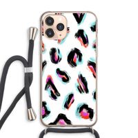 Cheetah color: iPhone 11 Pro Max Transparant Hoesje met koord