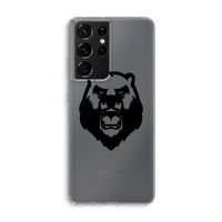Angry Bear (black): Samsung Galaxy S21 Ultra Transparant Hoesje