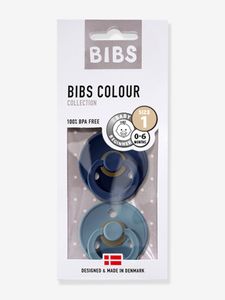 Set van 2 BIBS Colour-fopspenen, maat 1 van 0 tot 6 maanden diepblauw + petrolblauw
