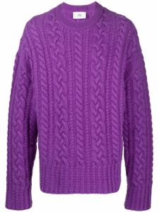 AMI Paris pull en maille torsadée à col rond - Violet