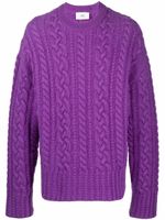 AMI Paris pull en maille torsadée à col rond - Violet - thumbnail