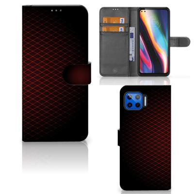 Motorola Moto G 5G Plus | Telefoon Hoesje | Geruit Rood | Portemonnee hoesje