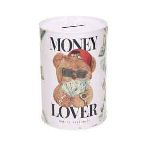 Spaarpot blik money lover - beertje - 10 x 15 cm