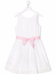 POLO RALPH LAUREN KIDS robe évasée à taille ceinturée - Blanc