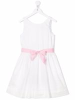 Ralph Lauren Kids robe évasée à taille ceinturée - Blanc